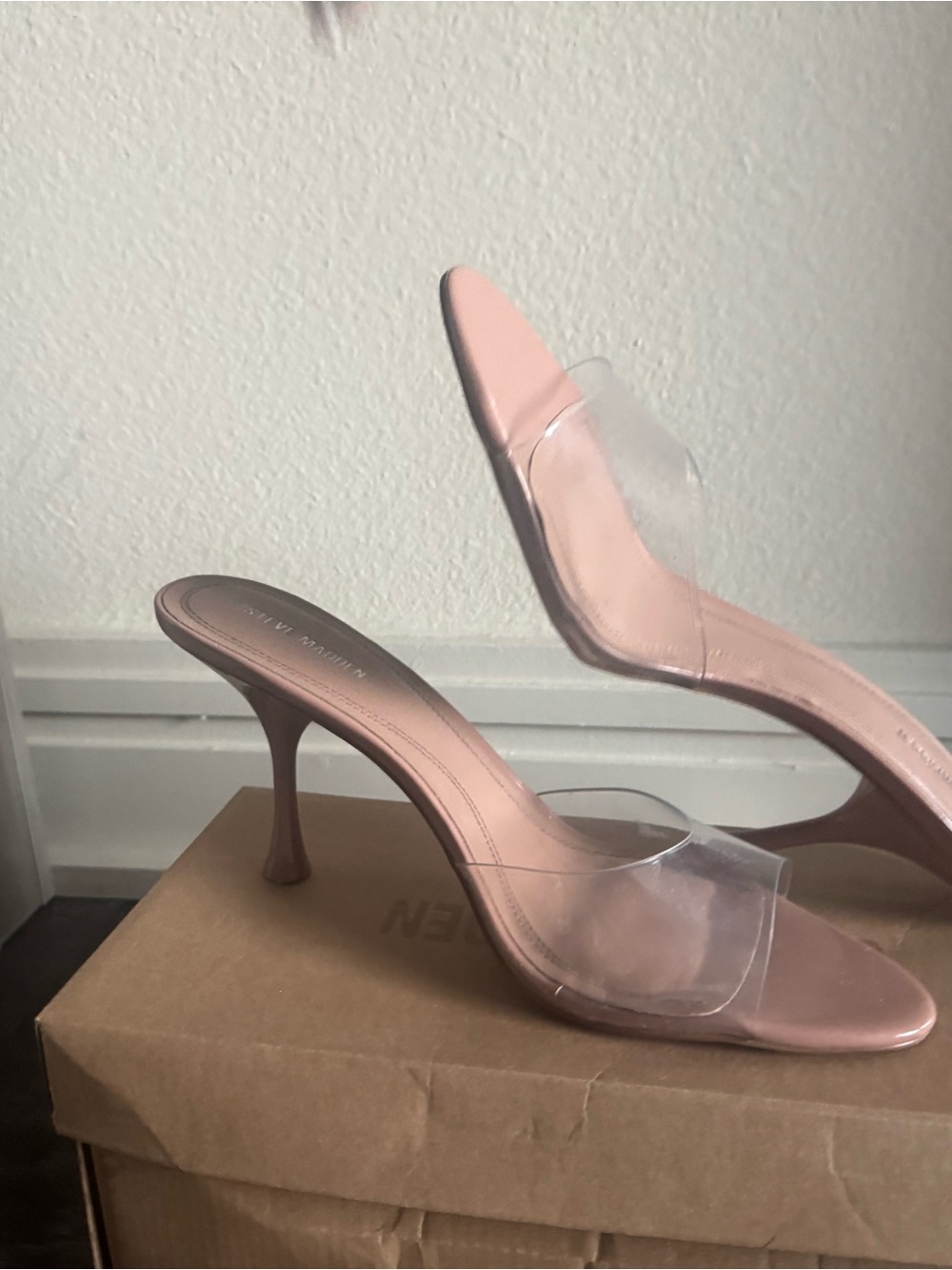 Steve Madden Blush Slide Mule with Clear Straps - Picture 5 of 5